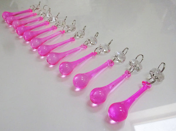 12 Rose Pink Orbs 53 mm 2" Chandelier Crystals Droplets Beads Drops Garden Wedding Decorations 10
