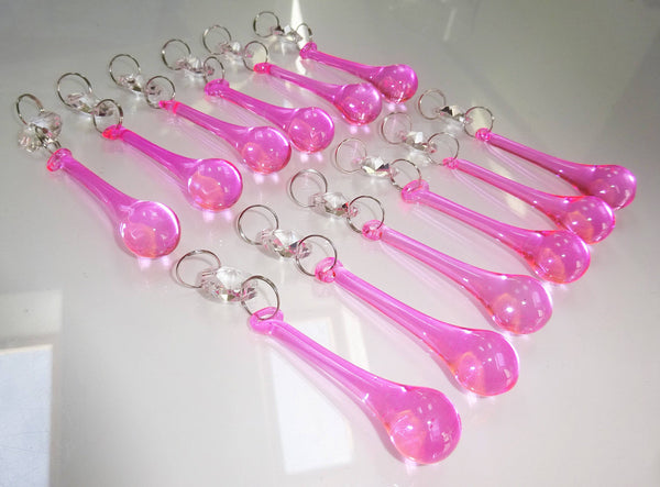 12 Rose Pink Orbs 53 mm 2" Chandelier Crystals Droplets Beads Drops Garden Wedding Decorations - Seear Lights