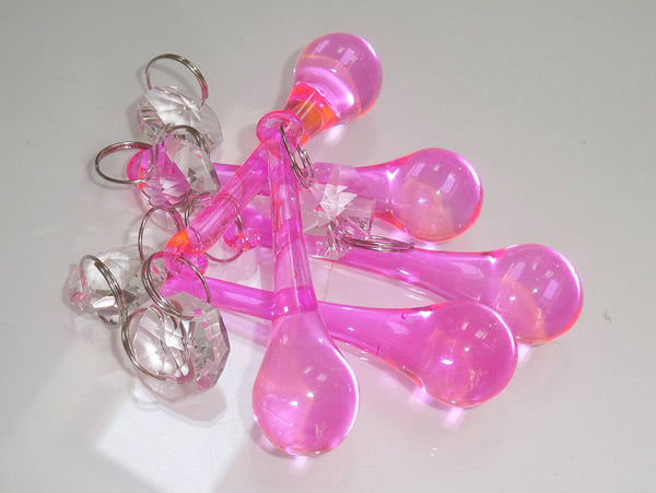Rose Pink Glass Orbs 53 mm 2" Chandelier Crystals Droplets Beads Drops Lamp Light Parts 15