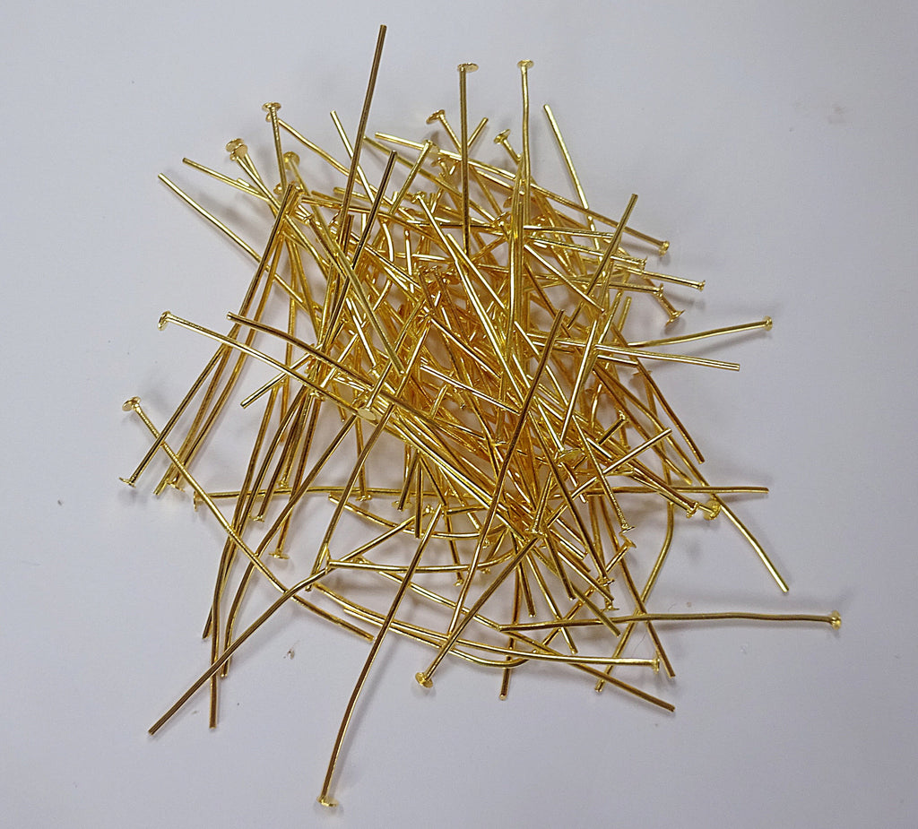 00 x 38mm 1.5 inch Headed Pins in Brass Gold for Chandelier Links for Glass Droplets Crystals Beads Drops 1