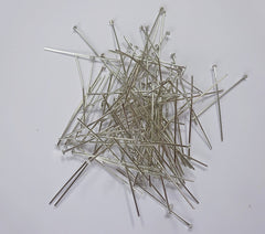 100 x 38 mm 1.5" Headed Pins Chrome Silver Chandelier Links Glass Droplets Crystals Beads Drops