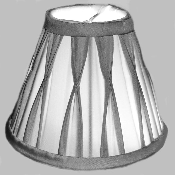Grey Clip On Bulb Candle Lampshade 6 Inch Chandelier Shade Pleated Poly Silk 2
