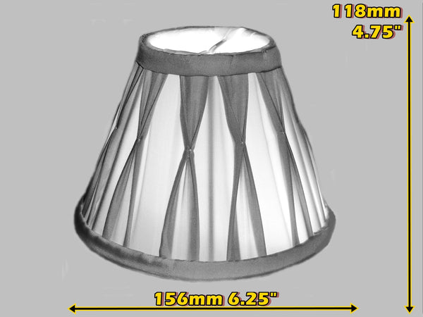 Grey Clip On Bulb Candle Lampshade 6 Inch Chandelier Shade Pleated Poly Silk a 11