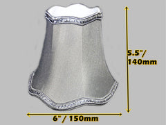 Clearance Slate Grey Scallop Clip On Bulb Candle Lampshade 6' for Chandelier or Light Fitting or Wall Lamp Shade Retro
