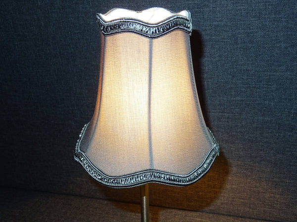 Slate Grey Scallop Clip On Bulb Candle Lampshade 6' Diameter Chandelier Shade Retro - Seear Lights