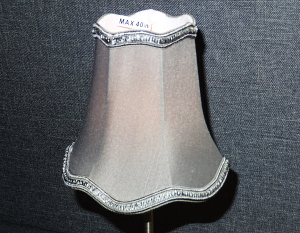 Slate Grey Scallop Clip On Bulb Candle Lampshade 6' Diameter Chandelier Shade Retro 4