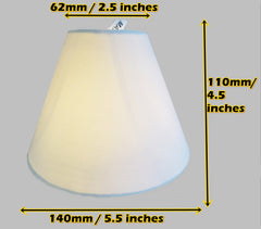 White Clip On Candle Lampshade 5.5" for Chandelier or Light Fitting or Wall Lamp Shade Retro Contemporary