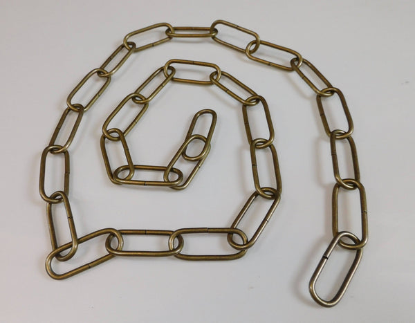 Antique Brass Bronze Colour Metal Chandelier or Pendant Light Chain 0.97m 4cm Links 5