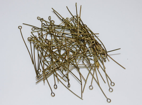 100 x 38 mm 1.5" Hoop Pins Antique Brass Bronze Chandelier Links Glass Droplets Crystals Beads Drops 2