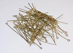 100 x 38 mm 1.5" Hoop Pins Antique Brass Bronze Chandelier Links Glass Droplets Crystals Beads Drops