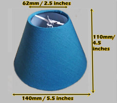 Antique Teal Blue Clip On Candle Lampshade 5.5" for Chandelier or Light Fitting or Wall Light Shade