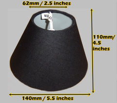 Black Clip On Candle Lampshade 5.5" for Chandelier or Light Fitting Shade Gothic Coolie