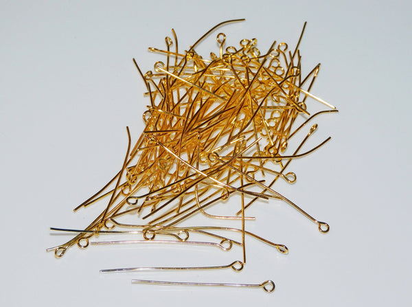 Copy of 100 x 38 mm 1.5" Hoop Pins Brass Gold Chandelier Links Glass Droplets Crystals Beads Drops 4