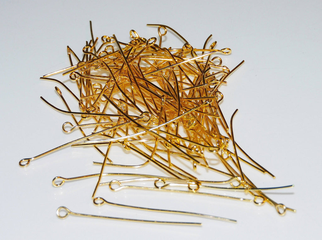 Copy of 100 x 38 mm 1.5" Hoop Pins Brass Gold Chandelier Links Glass Droplets Crystals Beads Drops 1