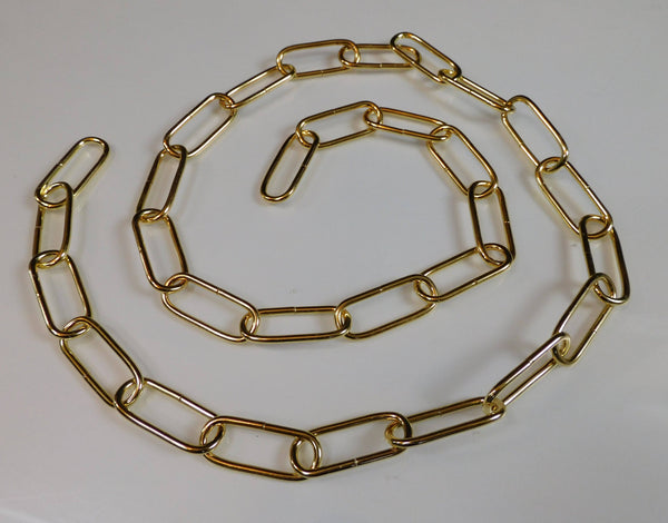 Metal Chandelier or Pendant Light Chain 0.97m 4cm Links Shiny Brass 5