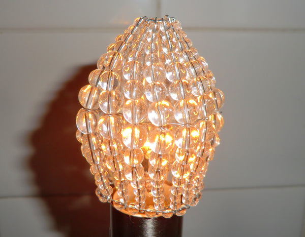 Chandelier Bead Light Candle Bulb Clear Glass Cover Sleeve Lampshade Alternative Beaded 7