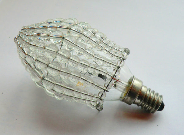 Chandelier Bead Light Candle Bulb Clear Glass Cover Sleeve Lampshade Alternative Beaded 5