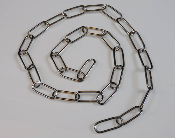 Metal Chandelier or Pendant Light Chain 0.97m 4cm Links Shiny Chrome 3