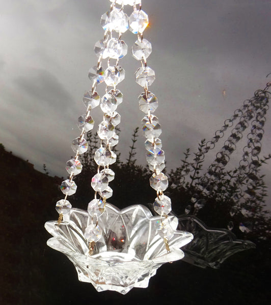 Clear Glass Chandelier Tea Light Candle Holder Wedding Event or Garden Feature 9