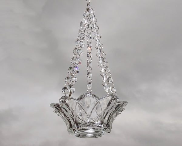 Clear Glass Chandelier Tea Light Candle Holder Wedding Event or Garden Feature 8