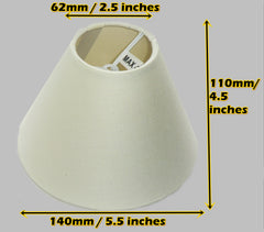 Cream Clip On Candle Lampshade 5.5" for Chandelier or Light Fitting or Wall Lamp Shade Retro