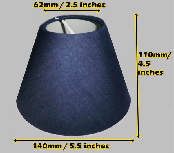 Navy Dark Blue Clip On Candle Lampshade 5.5" Chandelier Pendant Light Shade Retro - Seear Lights