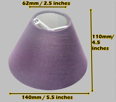 Plum Purple Clip On Candle Lampshade 5.5" for Chandelier or Wall Light or Light Fitting Shade Retro
