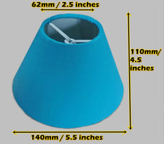 Turquoise Blue Clip On Candle Lampshade 5.5" for Chandelier or Light Fitting or Wall Lamp Shade Retro