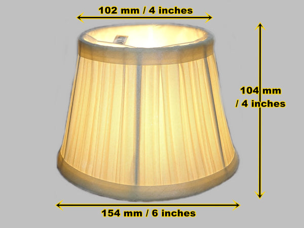 Cream Clip On Bulb Candle Lampshade 6 Inch Chandelier Shade Mushroom Pleat 1