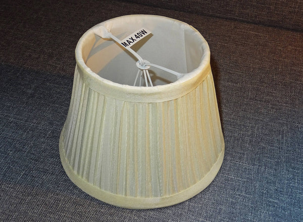 Cream Clip On Bulb Candle Lampshade 6 Inch Chandelier Shade Mushroom Pleat 3