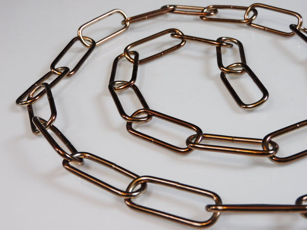 Dark Copper Metal Chandelier or Pendant Light Chain 0.97m 4cm Links 6