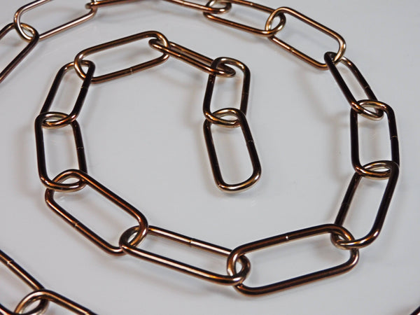 Dark Copper Metal Chandelier or Pendant Light Chain 0.97m 4cm Links 7