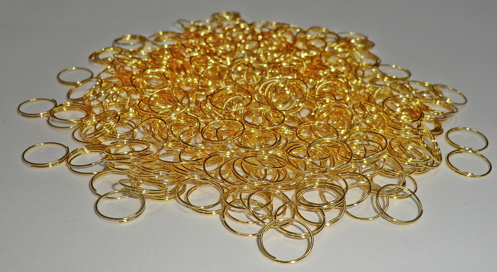 250 Gold Brass Chandelier 14mm Rings Links for Droplets Crystals Drops 1