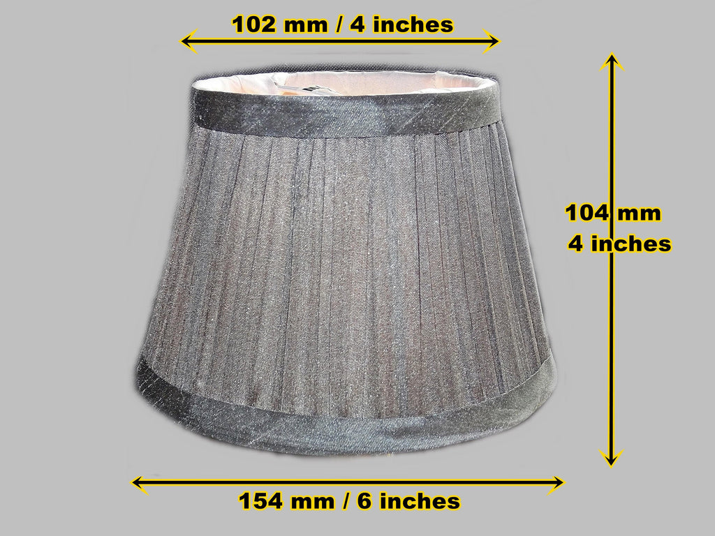 Grey Clip On Bulb Candle Lampshade 6 Inch Chandelier Shade Mushroom Pleat 1