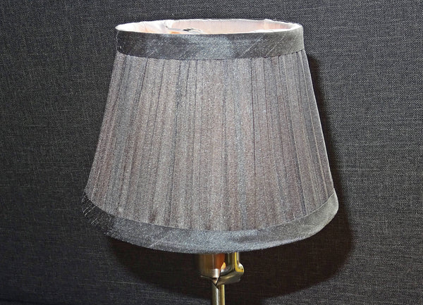 Grey Clip On Bulb Candle Lampshade 6 Inch Chandelier Shade Mushroom Pleat 6