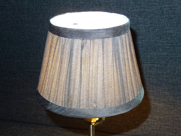 Grey Clip On Bulb Candle Lampshade 6 Inch Chandelier Shade Mushroom Pleat 7