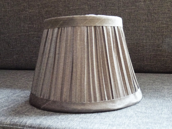Grey Clip On Bulb Candle Lampshade 6 Inch Chandelier Shade Mushroom Pleat 2