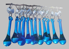 12 Teal Blue Orbs 53 mm 2" Chandelier Crystals Droplets Beads Drops Christmas Decorations
