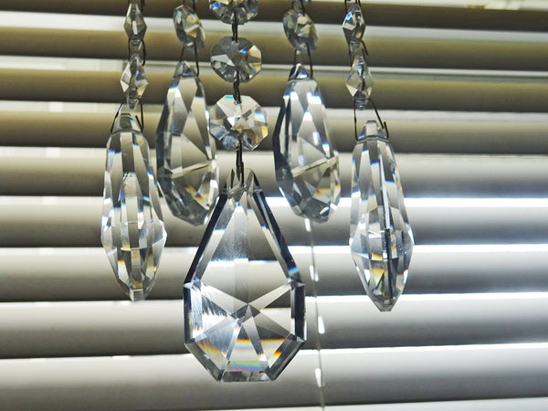 1 Strand Chain Clear Glass XL Squared Oval 13 inch Chandelier Drops Crystals Beads Garland