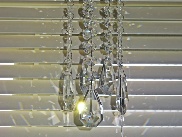 1 Strand Chain Clear Glass XL Squared Oval 13 inch Chandelier Drops Crystals Beads Garland 8
