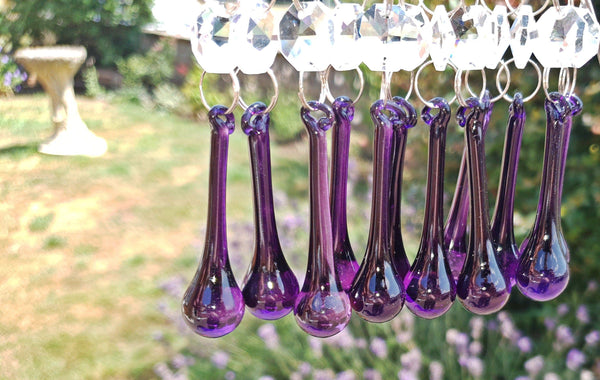 Purple Cut Glass Orbs 53 mm 2" Chandelier Crystals Droplets Beads Drops Lamp Parts 8