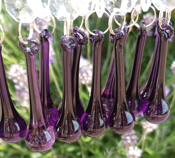 12 Purple Orbs 53mm 2" Chandelier Crystals Droplets Beads Light Droplets Christmas Tree Decorations 11