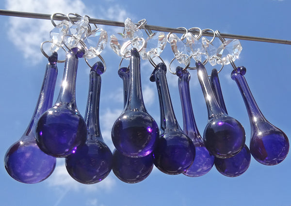 12 Purple Orbs 53mm 2" Chandelier Crystals Droplets Beads Light Droplets Christmas Tree Decorations 5