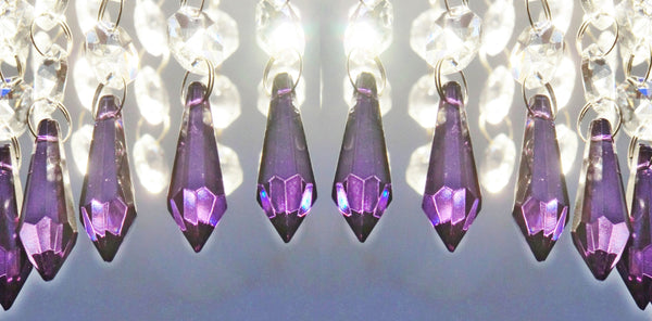 12 Purple Torpedo 37 mm 1.5" Chandelier Crystals Drops Beads Droplets Christmas Decorations 12