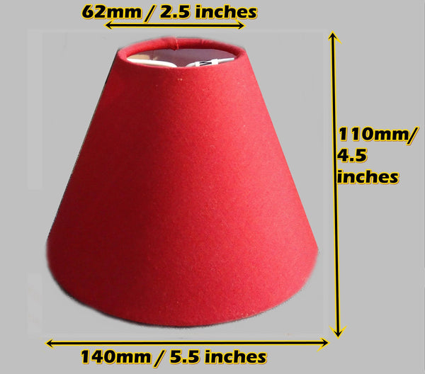 Brick Red Clip On Candle Lampshade 5.5" Chandelier Pendant Light Shade Hunter Red 1