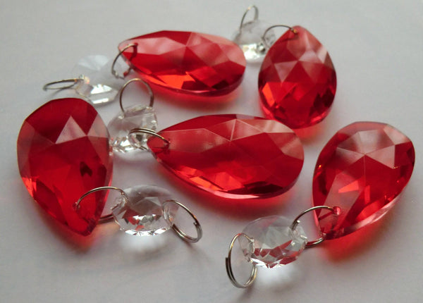 Red Cut Glass Oval 37 mm 1.5" Chandelier Crystals Drops Beads Droplets Light Lamp Parts 8
