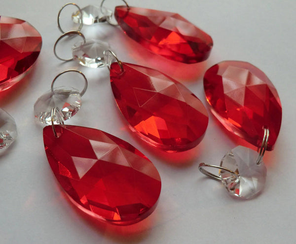 Red Cut Glass Oval 37 mm 1.5" Chandelier Crystals Drops Beads Droplets Light Lamp Parts 4