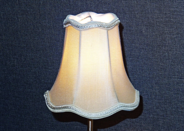 Sand Light Gold Scallop Clip On Bulb Candle Lampshade 6' Diameter Chandelier Shade Retro 9