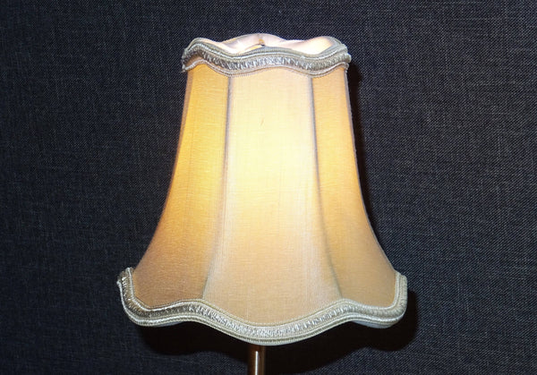 Sand Light Gold Scallop Clip On Bulb Candle Lampshade 6' Diameter Chandelier Shade Retro 2