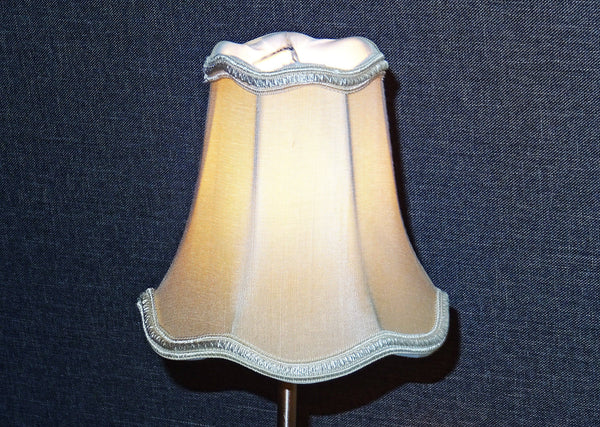 Sand Light Gold Scallop Clip On Bulb Candle Lampshade 6' Diameter Chandelier Shade Retro 7